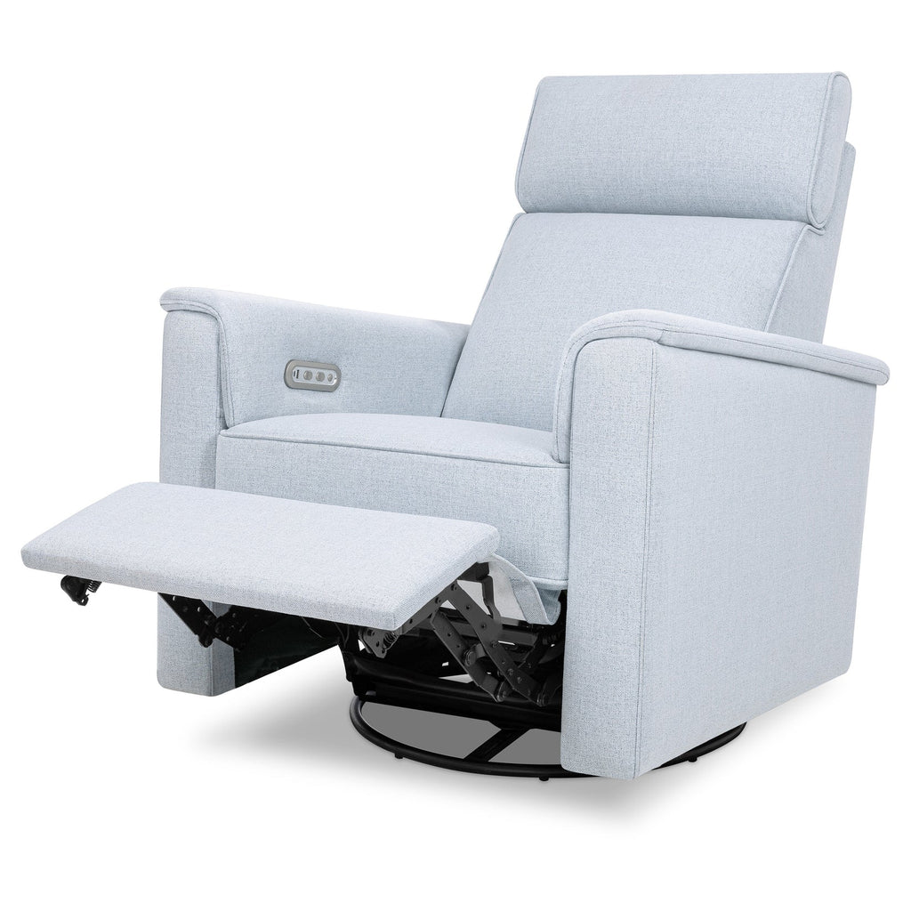 Monogram by Namesake - Willa Power Recliner w/ Adjustable Headrest - Chambray Performance Eco-Twill-Chairs-Store Pickup in 2-5 Weeks-Posh Baby