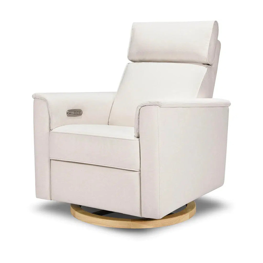 Monogram by Namesake - Willa Power Recliner w/ Adjustable Headrest - Cream Eco-Weave Performance Fabric-Chairs-Store Pickup in 2-5 Weeks-Posh Baby