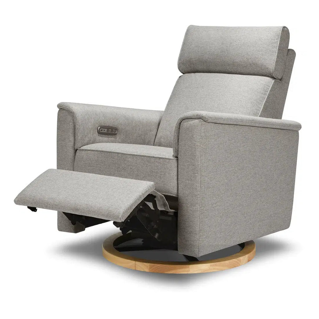 Monogram by Namesake - Willa Power Recliner w/ Adjustable Headrest - Grey Eco-Twill Performance Fabric-Chairs-Store Pickup - TAKE IT HOME TODAY!-Posh Baby