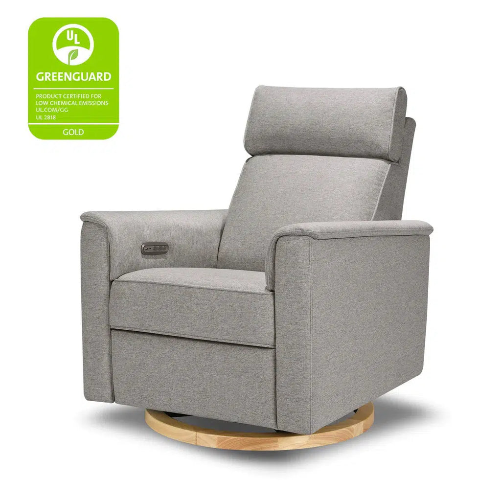 Monogram by Namesake - Willa Power Recliner w/ Adjustable Headrest - Grey Eco-Twill Performance Fabric-Chairs-Store Pickup in 2-5 Weeks-Posh Baby