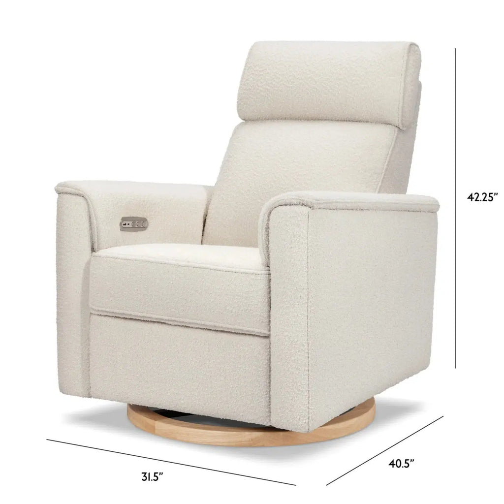 Monogram by Namesake - Willa Power Recliner w/ Adjustable Headrest - Ivory Boucle Fabric (Specialty Exclusive)-Chairs-Store Pickup in 2-5 Weeks-Posh Baby