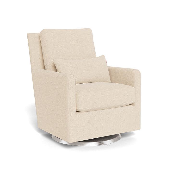 Monte Design - Como Glider - Brushed Silver Swivel Base-Chairs-Biscuit Boucle-Posh Baby