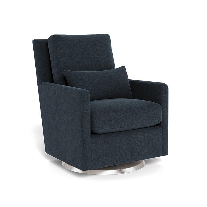 Monte Design - Como Glider - Brushed Silver Swivel Base-Chairs-Deep Navy Heathered-Posh Baby