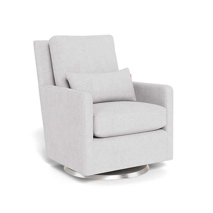 Monte Design - Como Glider - Brushed Silver Swivel Base-Chairs-Dove Grey Boucle-Posh Baby