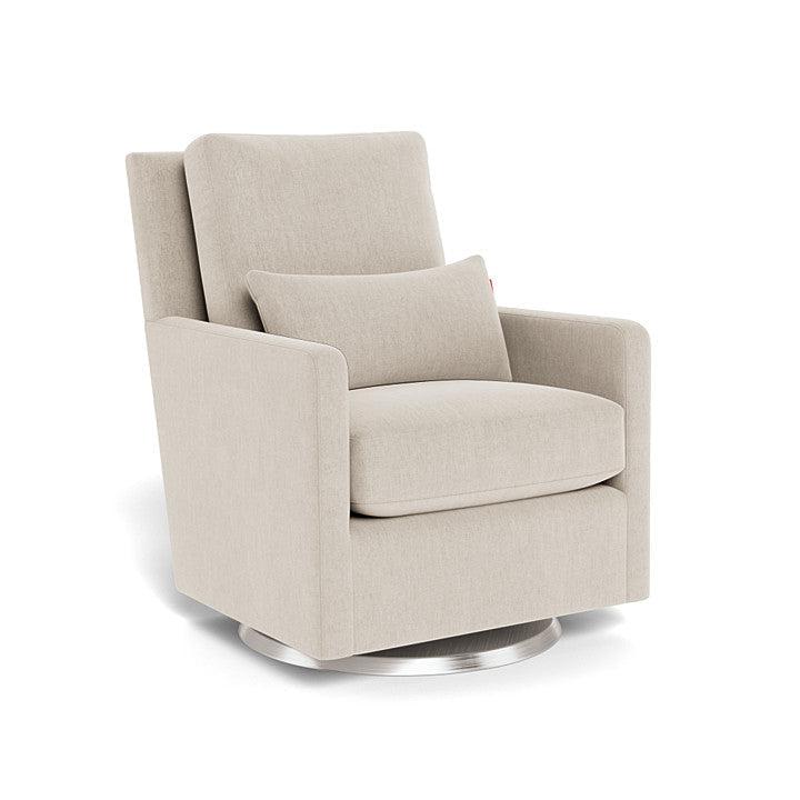 Monte Design - Como Glider - Brushed Silver Swivel Base-Chairs-Dune Heathered-Posh Baby