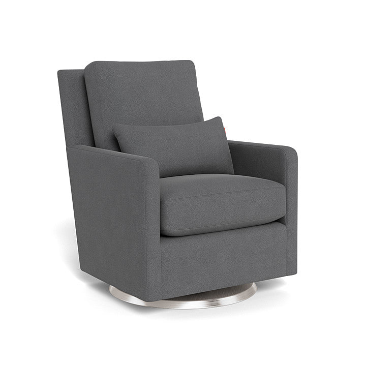 Monte Design - Como Glider - Brushed Silver Swivel Base-Chairs-Graphite Felt-Posh Baby