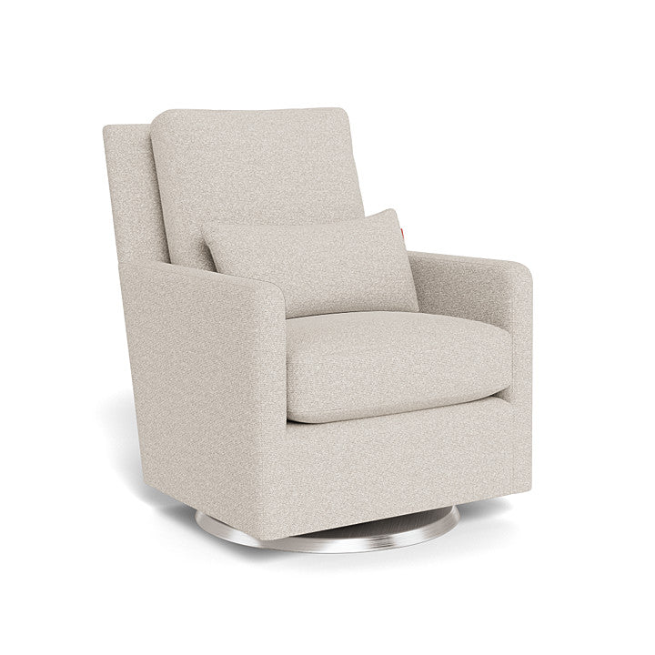 Monte Design - Como Glider - Brushed Silver Swivel Base-Chairs-Greige Weave-Posh Baby