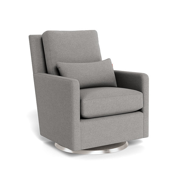 Monte Design - Como Glider - Brushed Silver Swivel Base-Chairs-Grey Wool-Posh Baby