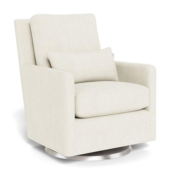 Monte Design - Como Glider - Brushed Silver Swivel Base-Chairs-Ivory Boucle-Posh Baby