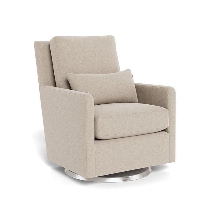 Monte Design - Como Glider - Brushed Silver Swivel Base-Chairs-Oatmeal Wool-Posh Baby