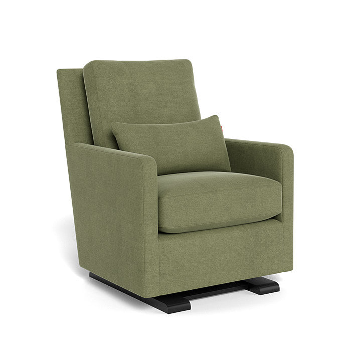 Monte Design - Como Glider - Espresso Base-Chairs-Olive Green Brushed Cotton-Linen-Posh Baby