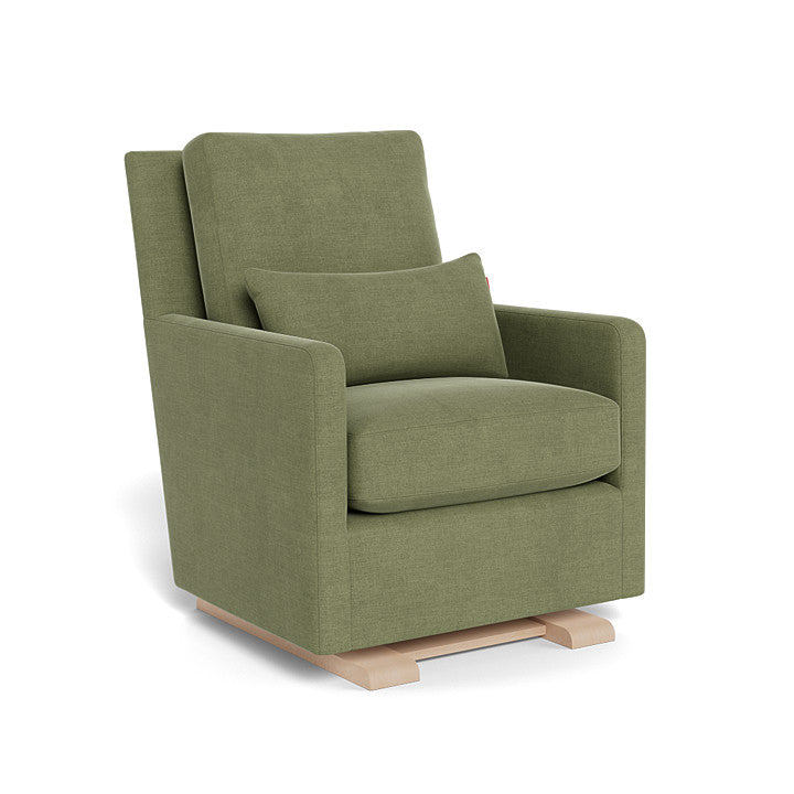 Monte Design - Como Glider - Maple Base-Chairs-Olive Green Brushed Cotton-Linen-Posh Baby