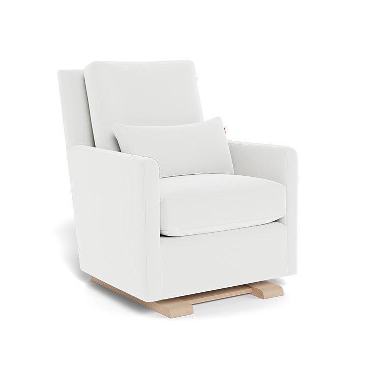 Monte Design - Como Glider - Maple Base-Chairs-White Microfiber-Posh Baby