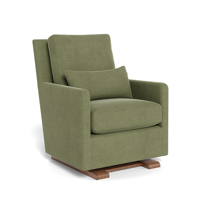 Monte Design - Como Glider - Walnut Base-Chairs-Olive Green Brushed Cotton-Linen-Posh Baby