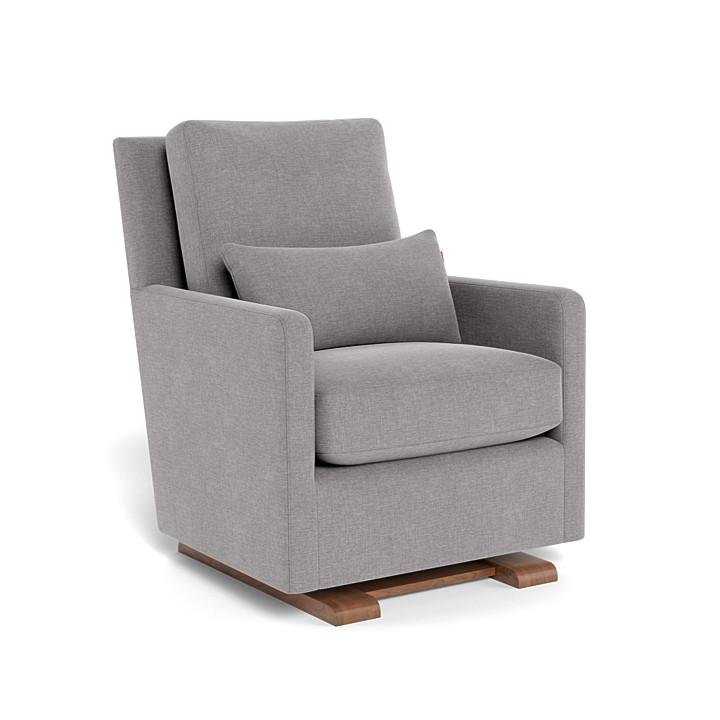 Monte Design - Como Glider - Walnut Base-Chairs-Pebble Grey Heathered-Posh Baby