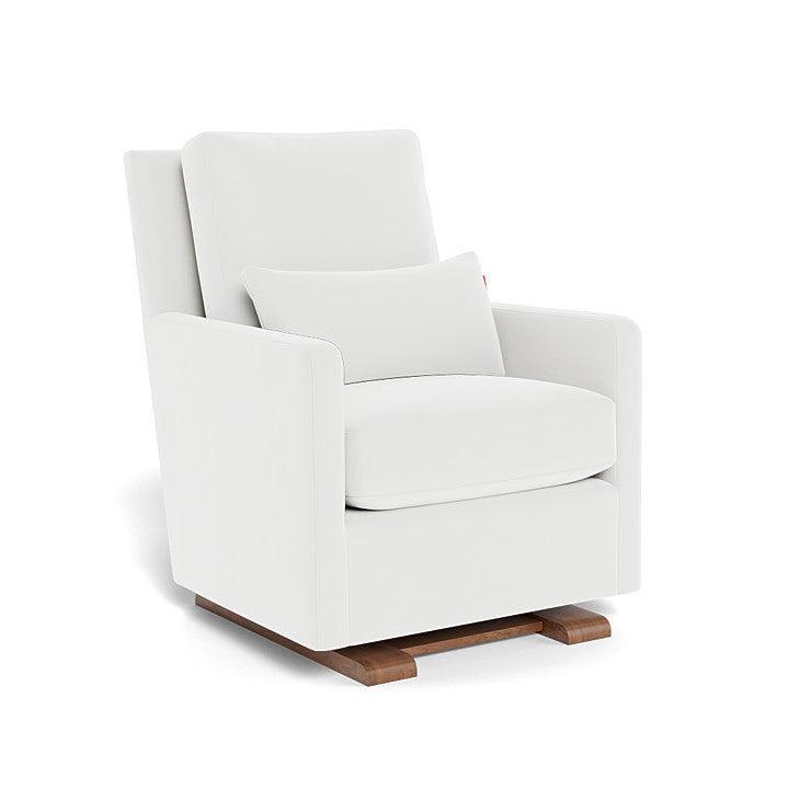 Monte Design - Como Glider - Walnut Base-Chairs-White Microfiber-Posh Baby