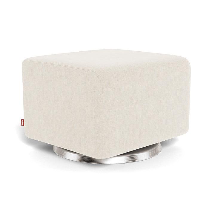 Monte Design - Gliding Ottoman - Brushed Silver Swivel Base-Ottomans-Dune Heathered-Posh Baby