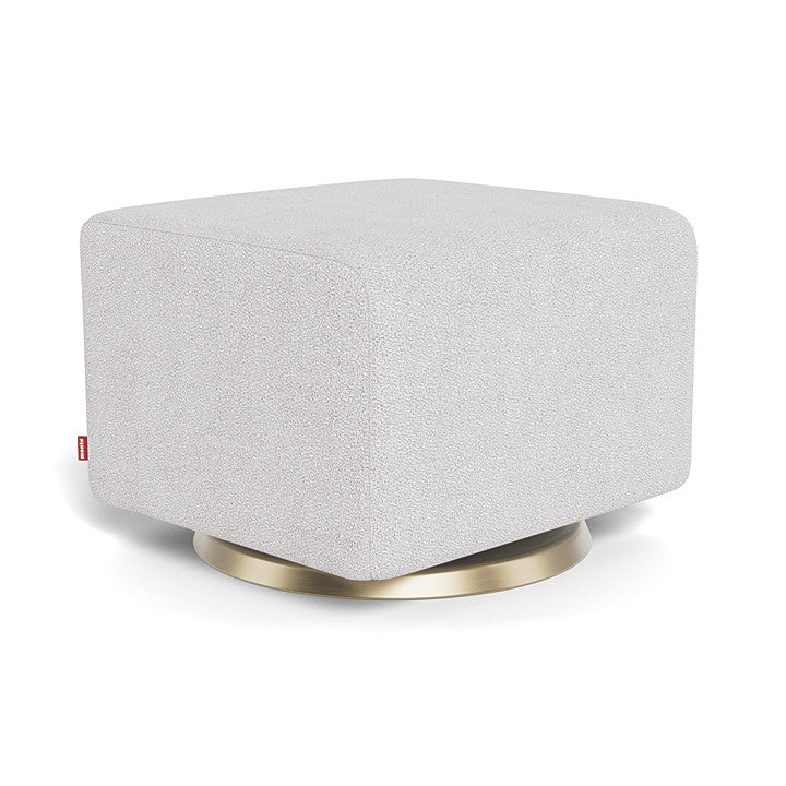 Monte Design - Gliding Ottoman - Matte Gold Swivel Base-Ottomans-Dove Grey Boucle-Posh Baby