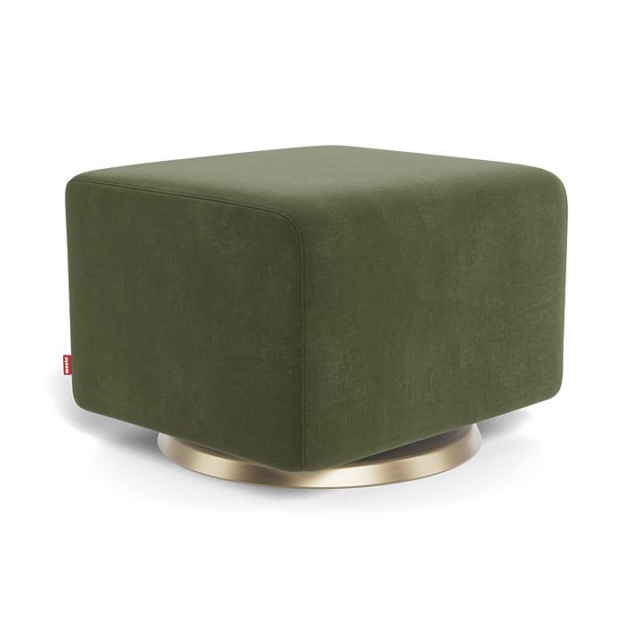 Monte Design - Gliding Ottoman - Matte Gold Swivel Base-Ottomans-Moss Green Velvet-Posh Baby