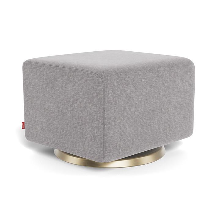 Monte Design - Gliding Ottoman - Matte Gold Swivel Base-Ottomans-Pebble Grey Heathered-Posh Baby