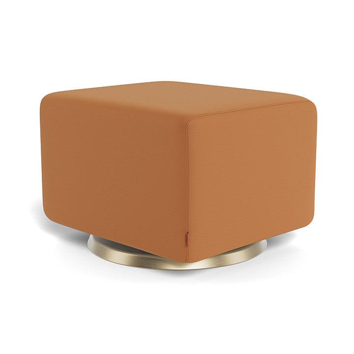 Monte Design - Gliding Ottoman - Matte Gold Swivel Base-Ottomans-Tan Enviroleather-Posh Baby