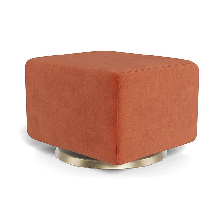 Monte Design - Gliding Ottoman - Matte Gold Swivel Base-Ottomans-Terracotta Velvet-Posh Baby