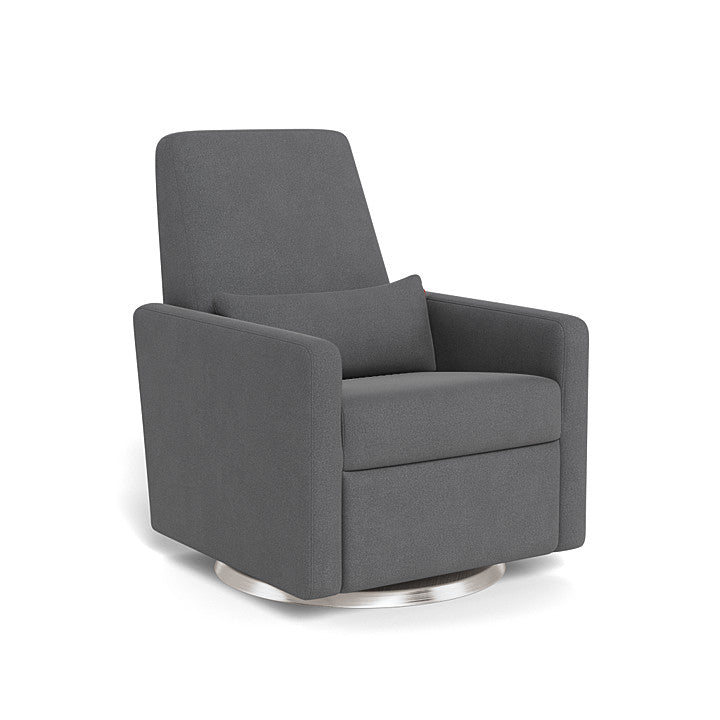 Monte Design - Grano Glider Recliner - Brushed Silver Swivel Base-Chairs-Graphite Felt-Posh Baby