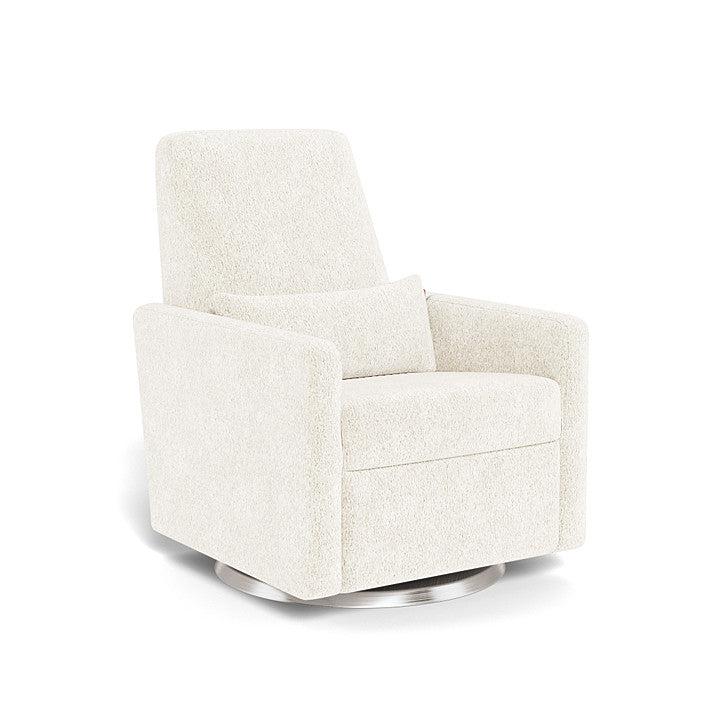 Monte Design - Grano Glider Recliner - Brushed Silver Swivel Base-Chairs-Sheepskin-Posh Baby