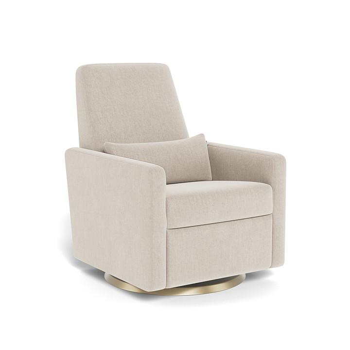 Monte Design - Grano Glider Recliner - Gold Swivel Base-Chairs-Dune Heathered-Posh Baby