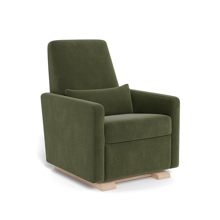 Monte Design - Grano Glider Recliner - Maple Base-Chairs-Moss Green Velvet-Posh Baby