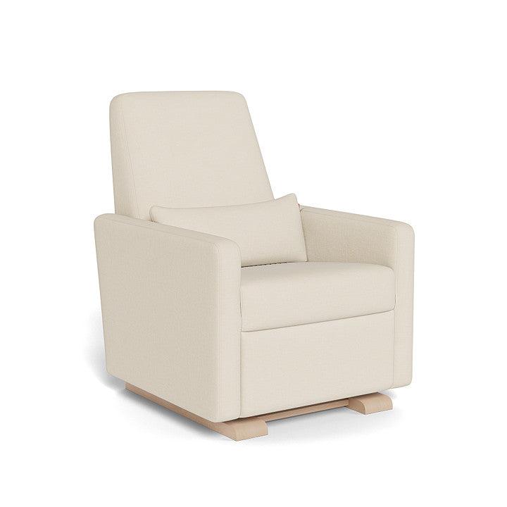 Monte Design - Grano Glider Recliner - Maple-Chairs-Coastal Cream Organic Cotton & Recycled Polyester-Posh Baby