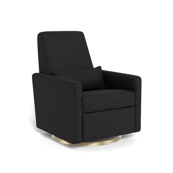 Monte Design - Grano Glider Recliner - Matte Gold Swivel Base-Chairs-Black Heathered-Posh Baby