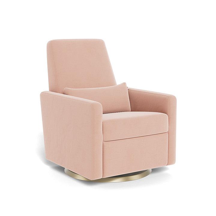 Monte Design - Grano Glider Recliner - Matte Gold Swivel Base-Chairs-Blush Velvet-Posh Baby