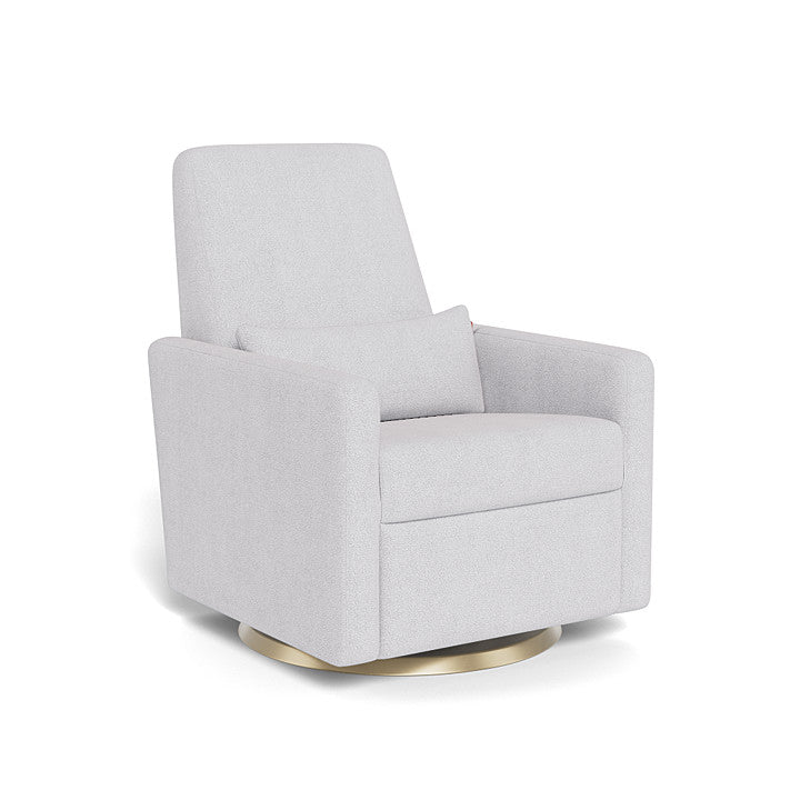 Monte Design - Grano Glider Recliner - Matte Gold Swivel Base-Chairs-Dove Grey Boucle-Posh Baby