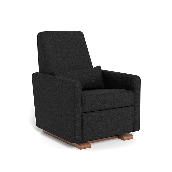 Monte Design - Grano Glider Recliner - Walnut Base-Chairs-Black Heathered-Posh Baby