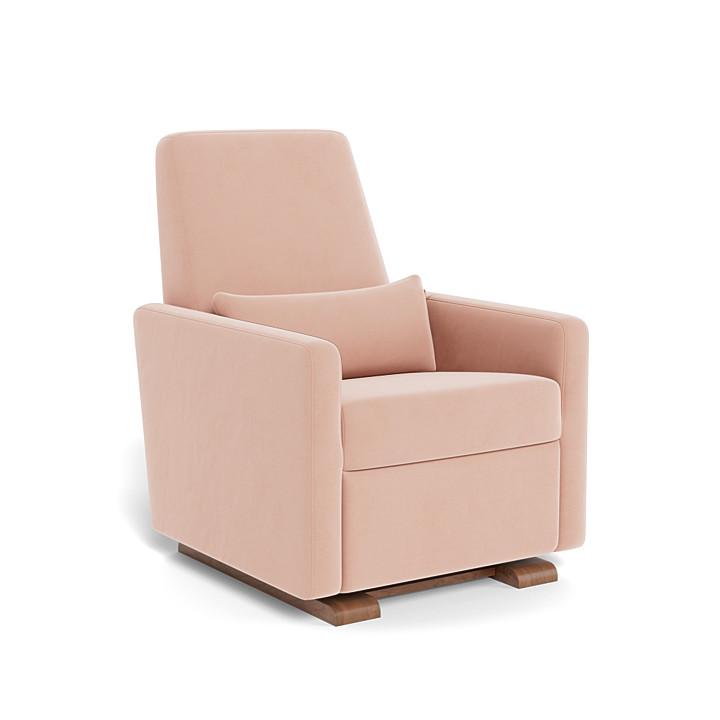 Monte Design - Grano Glider Recliner - Walnut Base-Chairs-Blush Velvet-Posh Baby