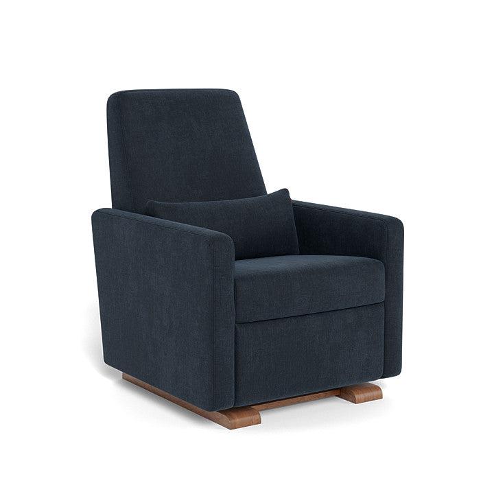 Monte Design - Grano Glider Recliner - Walnut Base-Chairs-Deep Navy Heathered-Posh Baby