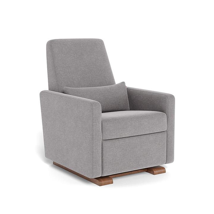 Monte Design - Grano Glider Recliner - Walnut Base-Chairs-Pebble Grey Heathered-Posh Baby