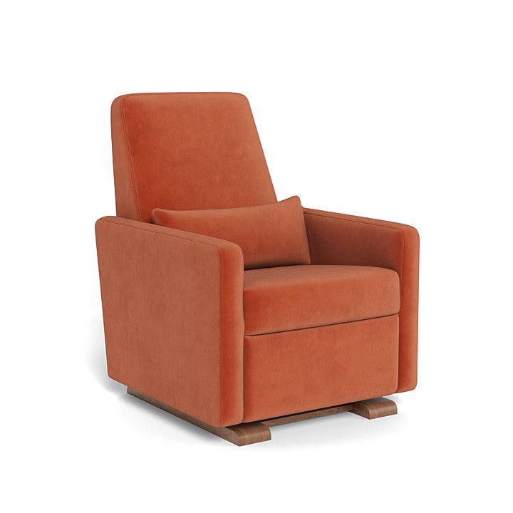 Monte Design - Grano Glider Recliner - Walnut Base-Chairs-Terracotta Velvet-Posh Baby