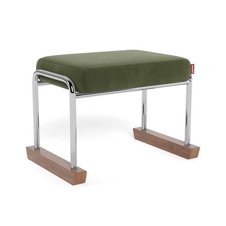 Monte Design - Jackson Ottoman - Chrome Frame-Ottomans-Moss Green Velvet-Posh Baby