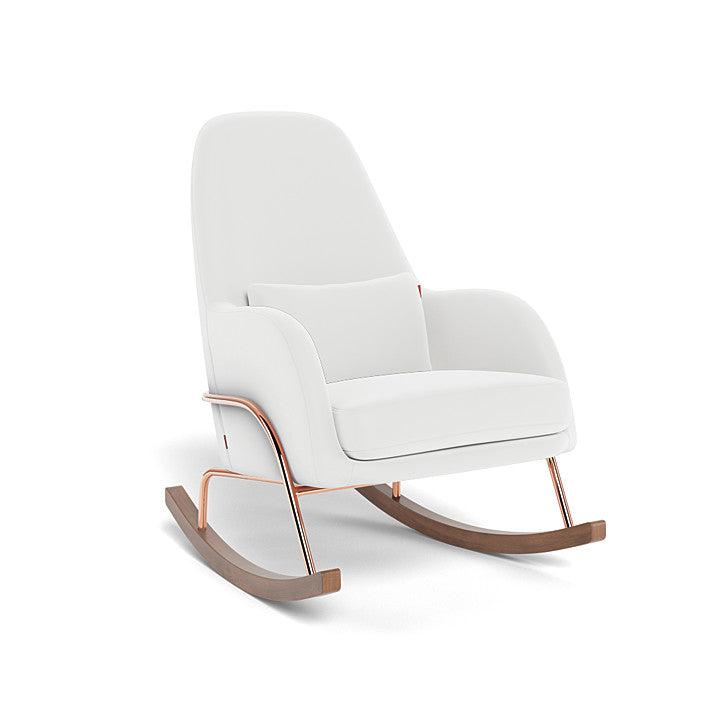 Monte Design - Jackson Rocker - Rose Gold Copper Base-Chairs-White Microfiber-Posh Baby