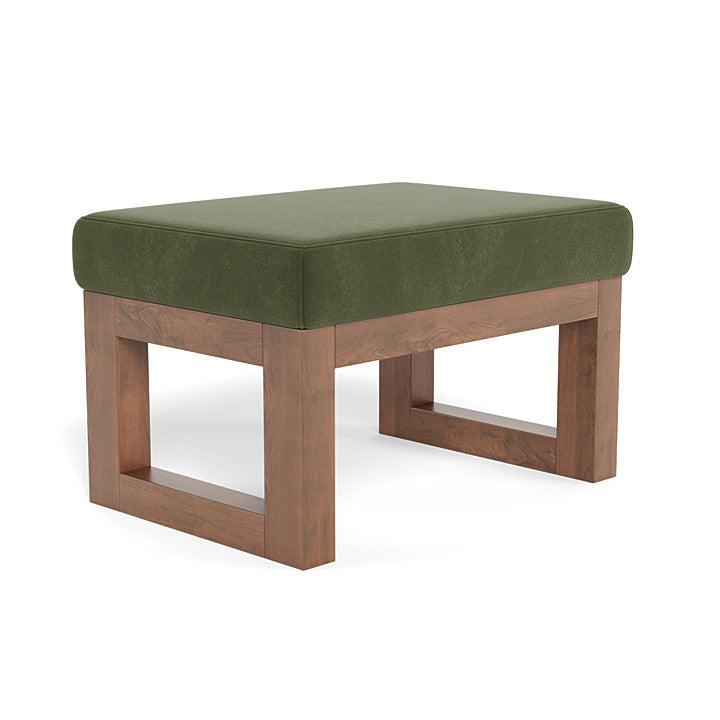 Monte Design - Joya Ottoman - Walnut Base-Ottomans-Moss Green Velvet-Posh Baby