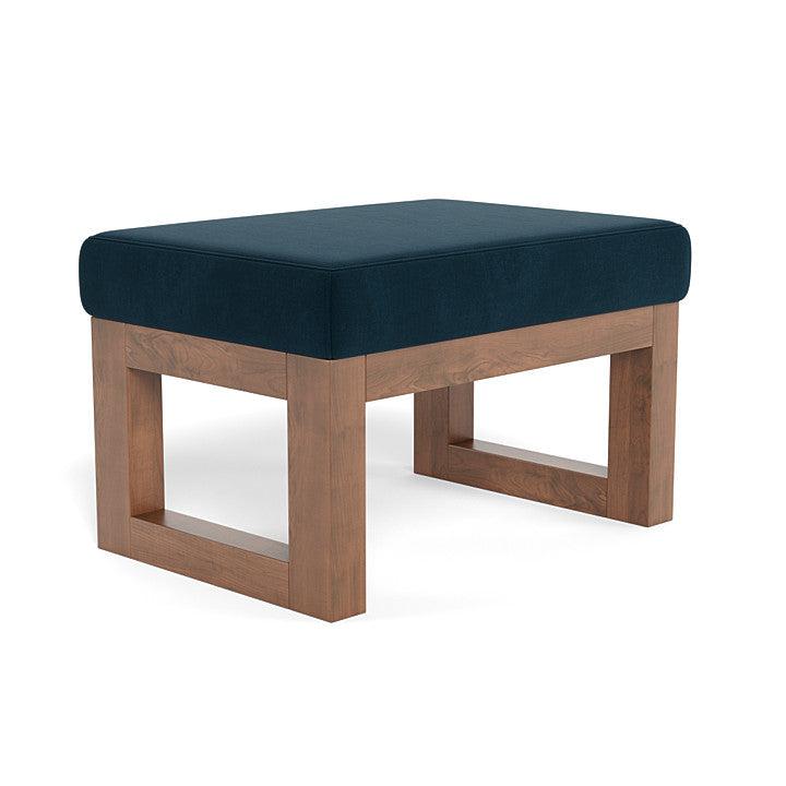 Monte Design - Joya Ottoman - Walnut Base-Ottomans-Navy Velvet-Posh Baby