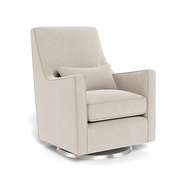 Monte Design - Luca Glider - Brushed Silver Swivel Base-Chairs-Dune Heathered-Posh Baby