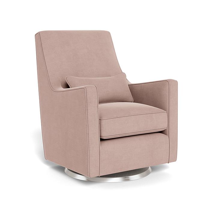 Monte Design - Luca Glider - Brushed Steel Swivel Base-Chairs-Blush-Posh Baby