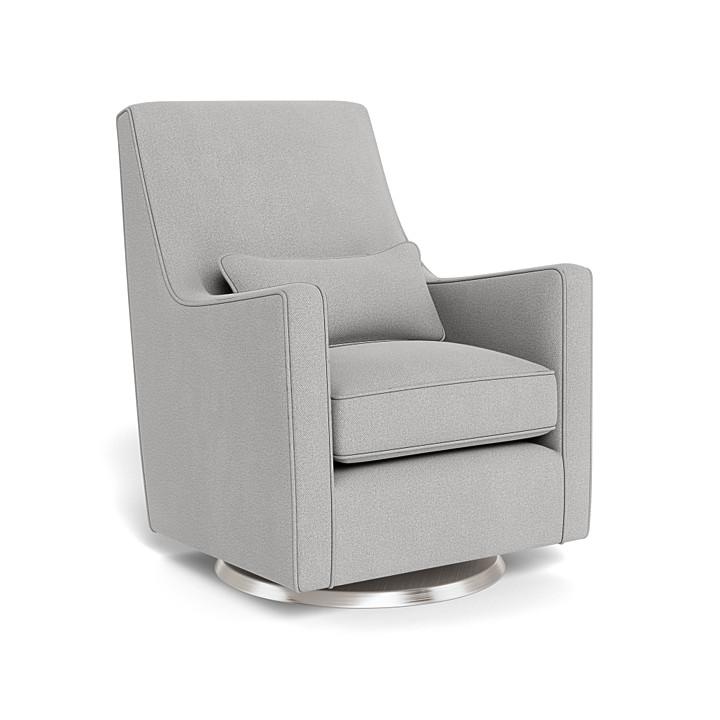 Monte Design - Luca Glider - Brushed Steel Swivel Base-Chairs-Cloud Grey-Posh Baby