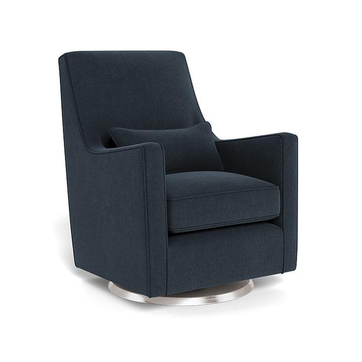 Monte Design - Luca Glider - Brushed Steel Swivel Base-Chairs-Deep Navy-Posh Baby