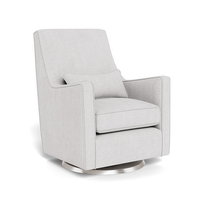 Monte Design - Luca Glider - Brushed Steel Swivel Base-Chairs-Dove Grey Boucle-Posh Baby