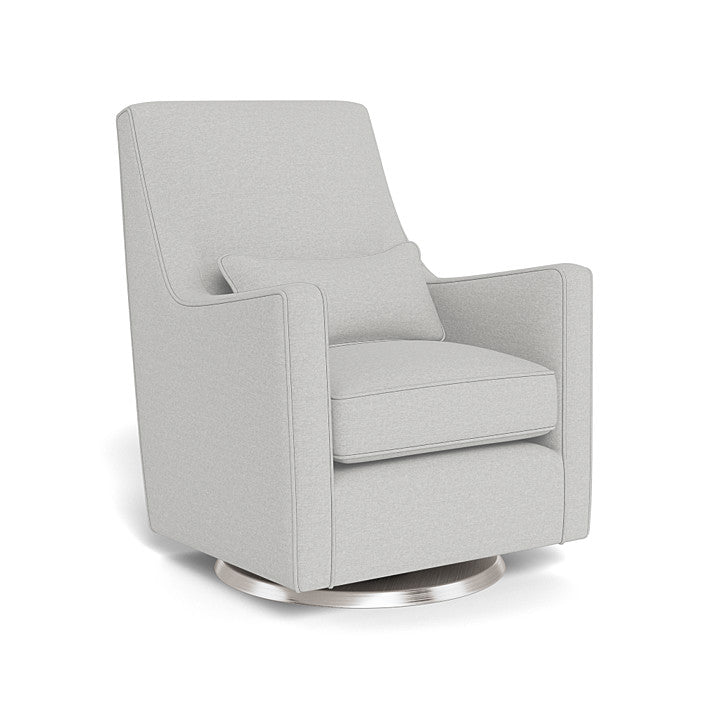 Monte Design - Luca Glider - Brushed Steel Swivel Base-Chairs-Fog Grey-Posh Baby