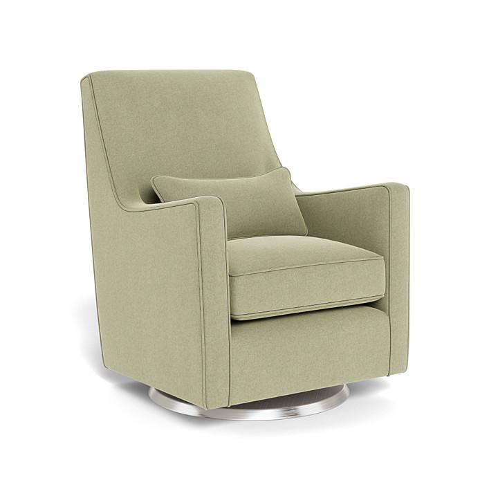 Monte Design - Luca Glider - Brushed Steel Swivel Base-Chairs-Sage Green-Posh Baby